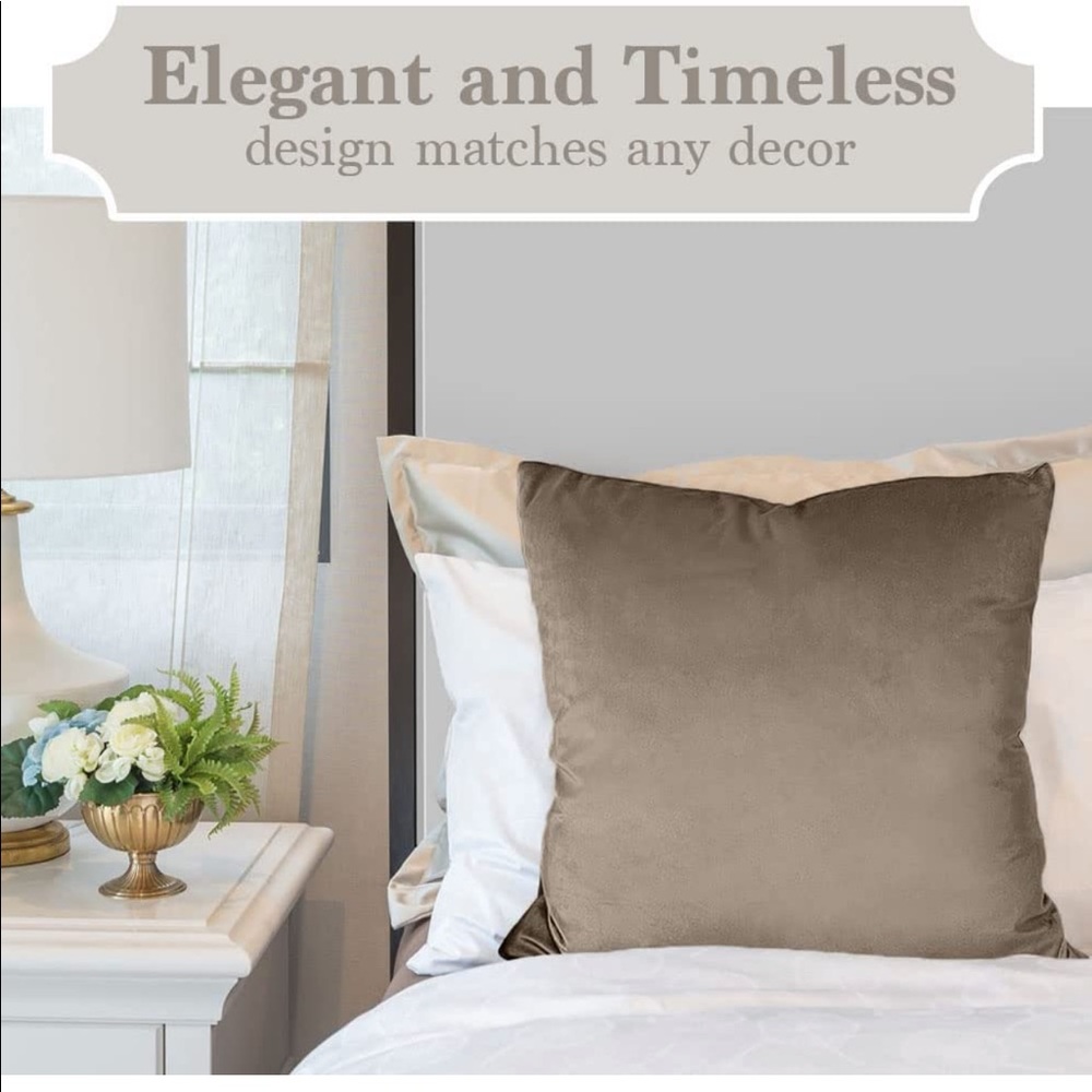 Velvet Throw Pillow Cover, Cappuccino, 22x22, One Cover